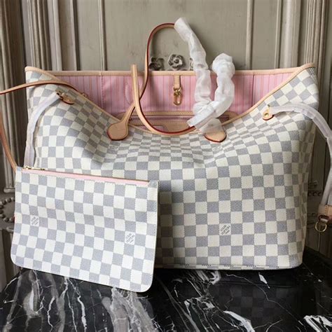 lv neverfull gm damier azur